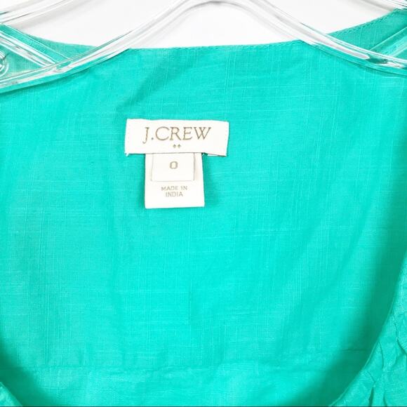 J. Crew Green Sleeveless Blouse Sz 0 - Picture 2 of 5